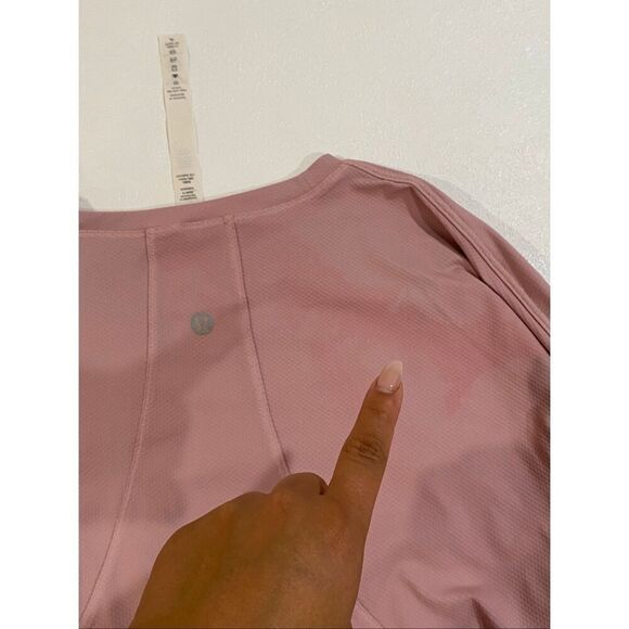 Lululemon Swiftly Tech Cropped Long Sleeve Top Pink Size 4 - Picture 4 of 5